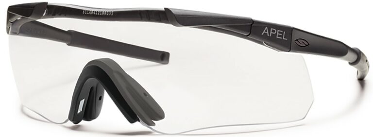 Smith Optics Aegis Arc Compact Eyeshield in Black Frame with Clear and Gray Lenses Side Left Angle