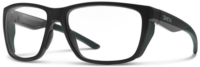 Smith Optics Longfin Elite Sunglasses in Matte Black Frame with Clear Lenses Side Left Angle