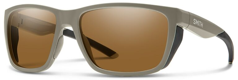 Smith Optics Longfin Elite Sunglasses in Tan 499 Frame with Brown Lenses Side Left Angle