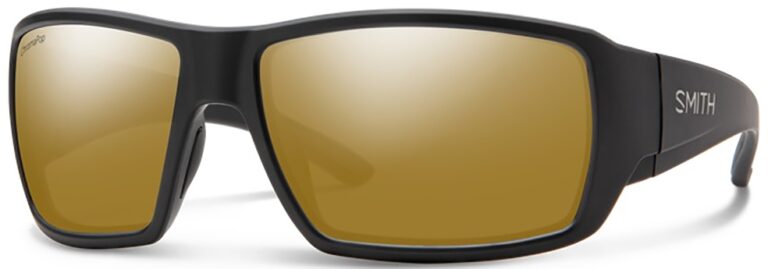 Smith Optics Operators Choice Elite Sunglasses in Matte Black Frame with Chromapop Elite Polarized Bronze Mirror Lenses Side Left Angle