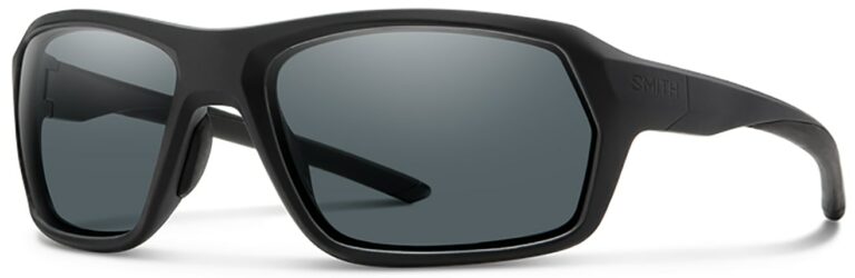 Smith Optics Rebound Elite in Matte Black Frame with Gray Lenses Side Left Angle