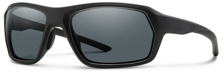 Smith Optics Rebound Elite in Matte Black Frame with Polarized Gray Lenses Side Left Angle