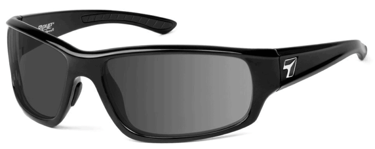7 Eye Rake Glossy Black Gray Lenses Prescription Sunglasses RX Safety
