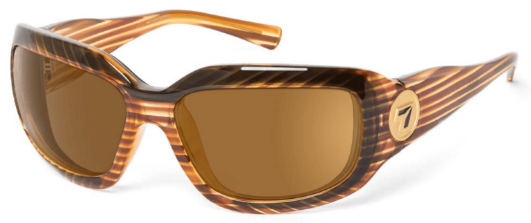 7 Eye Shasta Brown Striped Tortoise Copper Lenses Prescription Sunglasses RX Safety