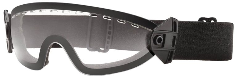 Smith Optics Elite Boogie SOEP Goggles in 35mm Black Strap with Clear Lenses, Angled to the Left Side
