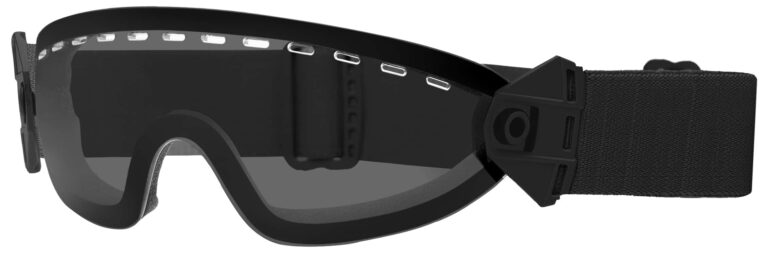 Smith Optics Elite Boogie SOEP Goggles in 35mm Black Strap with Gray Lenses, Angled to the Left Side