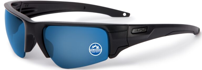 ESS Crowbar Sunglasses - Black with Polarized Mirrored Blue