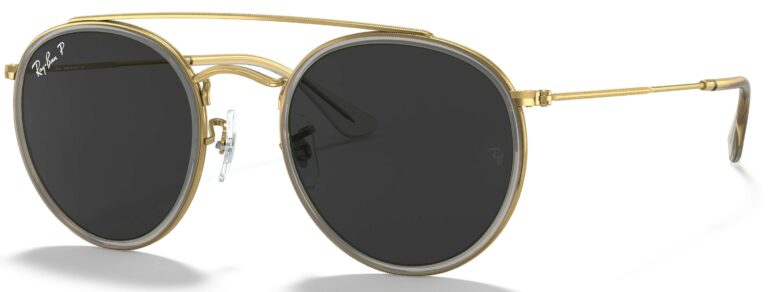 rayban-rounddoublebridge-shinygoldBlackclassic-angleleft-RXSafety