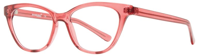Affordable Designs Pookie Eyeglasses, Burgundy frame. Angled left