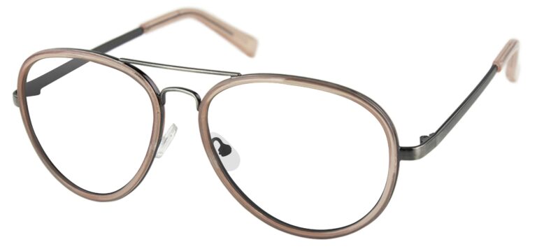 Bobster Goose Sunglasses, Gloss Clear Blush Gunmetal frame. Angled left