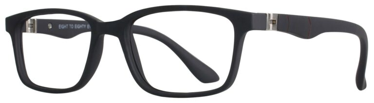 Eight to Eighty Cody Eyeglasses, Black frame. Angled left