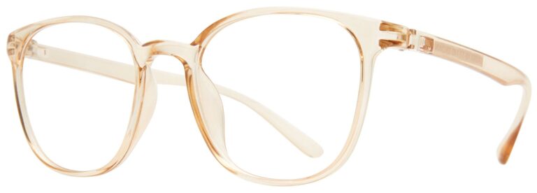 Eight to Eighty Laura Eyeglasses, Light Brown frame. Angled left