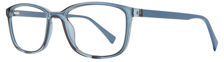 Eight to Eighty Mateo Eyeglasses, Blue frame. Angled left