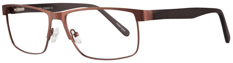 MAXX Arnold Eyeglasses, Brown frame. Angled left