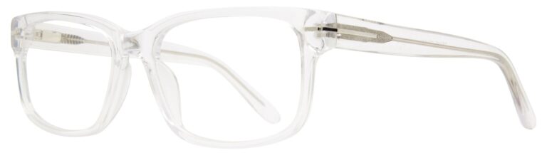 Serafina Eyewear, Drake Prescription Glasses, Crystal frame. Angled left