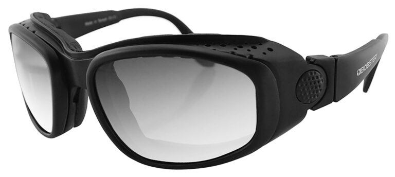 Bobster Sport & Street 3 Sunglasses, Matte black frame with Clear lens. Angled left