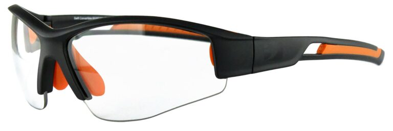 Bobster Swift Sunglasses, Matte black frame with clear lens. Angled left