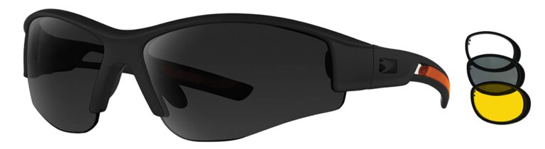 Bobster Swift Sunglasses, Matte black frame with smoke lens. Angled left