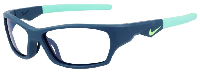 Nike Jolt Sunglasses, Matte Space Blue Frame. Angle left