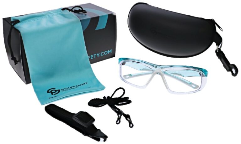 Reading Safety Glasses T9559, Clear and Teal Frame, package