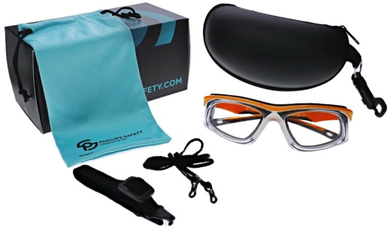 Reading Safety Glasses T9603, Clear and Orange Frame, package